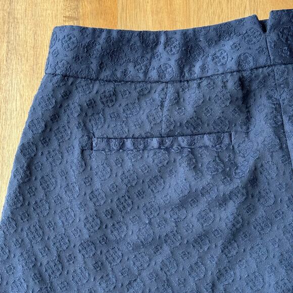 Theory Lynie Jacquard Shorts Low Rise Chino Style Mini Short Size 2 Blue - Picture 7 of 11